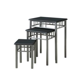 Black/Silver Metal Nesting Table Set (3 Pieces) I 3091