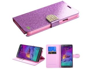 Hot pink Glittering Leather(with Diamante Belt) (595) for Samsung Galaxy Note 4