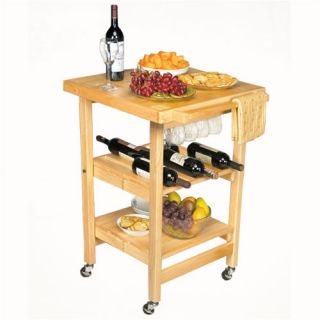 Entertainer Folding Kitchen Cart with Wine Storage by Oasis Concepts