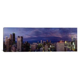 iCanvas Panoramic Evening Chicago, Illinois Photographic Print on Canvas