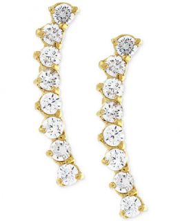 Vince Camuto Gold Tone Rhodium Plated Crystal Crawler Earrings