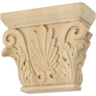 Ekena Millwork 6 1/2 in. x 2 1/2 in. x 5 1/2 in. Unfinished Wood Maple Small Chesterfield Corbel CAP06X02X05CHMA