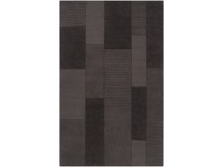 9' x 12' Geometrical Blocks Dark Brown Hand Loomed Wool Area Throw Rug