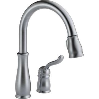 Delta Leland Single Handle Pull Down Sprayer Kitchen Faucet in Arctic Stainless 978 ARWE DST
