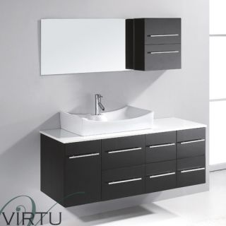 Virtu Ultra Modern 53 Single Bathroom Vanity Set with Mirror