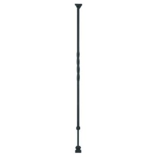 Ole Iron Slides 1/2 in. x 1/2 in. x 30 1/4 in. to 38 in. Satin Black Wrought Iron Twist Adjustable Baluster SP124 WR038CSB