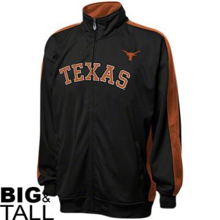 Texas Longhorns Big & Tall Tricot Side Panel Full Zip Track Jacket   Black/Burnt Orange