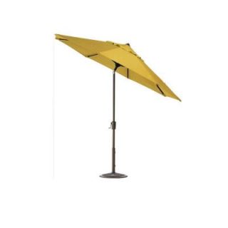 Home Decorators Collection 9 ft. Auto Tilt Patio Umbrella in Daffodil Sunbrella with Bronze Frame 1548910510
