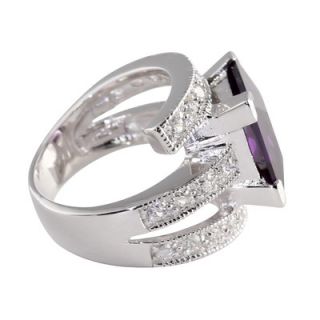 Palm Beach Jewelry Sterling Silver Purple Cubic Zirconia Ring