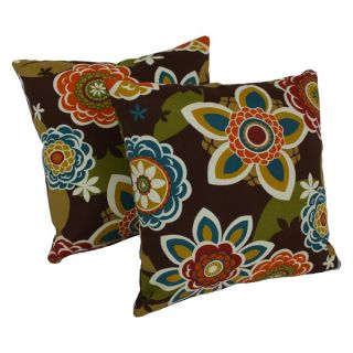 Blazing Needles 18 inch Patterned Outdoor Throw Pillows (Set of 2)