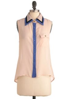 Olfactory Tour Top in Pink  Mod Retro Vintage Short Sleeve Shirts