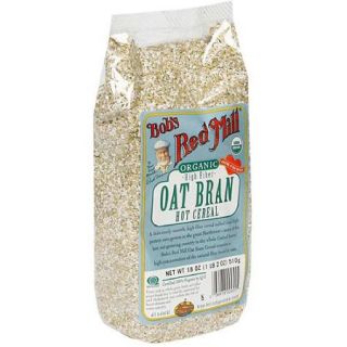 Bob's Red Mill Organic Oat Bran High Fiber Hot Cereal, 18 oz (Pack of 4)