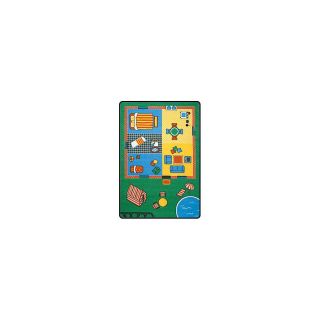 Learning Carpets Play Carpets Rectangular Green Transitional Accent Rug (Common 3 ft x 4 ft; Actual 36 in x 52 in)