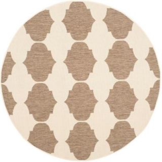Safavieh Courtyard Beige/Brown 5 ft. 3 in. x 5 ft. 3 in. Round Area Rug CY6162 232 5R