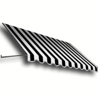 AWNTECH 20 ft. Dallas Retro Window/Entry Awning (16 in. H x 32 in. D) in Black/White Stripe RR12 20KW   Mobile