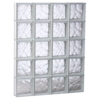 REDI2SET Wavy Glass Pattern Frameless Replacement Glass Block Window (Rough Opening 31.5 in x 33.25 in; Actual 31 in x 32.75 in)