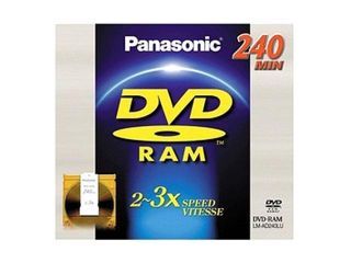 Panasonic 9.4GB 3X DVD RAM Single Slim Jewel Case Double Sided Media Model LM AD240LU
