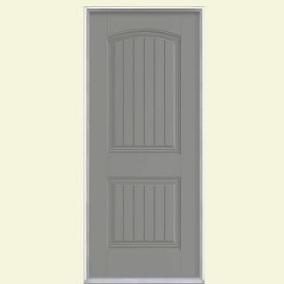Masonite 32 in. x 80 in. Cheyenne 2 Panel Painted Smooth Fiberglass Prehung Front Door with No Brickmold 49652