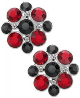 Style&co. Silver Tone Red, Black and White Bead Three Row Stretch