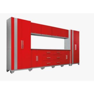 NewAge Products Performance 75 in. H x 156 in. W x 18 in. D Steel Garage Cabinet Set in Red (12 Piece) 36228