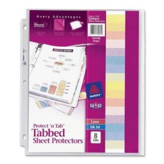 Avery Protect 'n Tab Top Loading Sheet Protector   Letter 8.50" X 11"   Polypropylene   8 / Set   Clear (AVE74161)