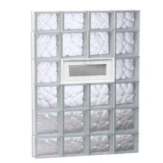 Clearly Secure 31 in. x 42.5 in. x 3.125 in. Vented Wave Pattern Glass Block Window 3244VDC