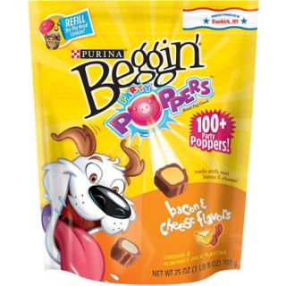 Purina Beggin' Party Poppers Bacon Cheddar & Monterey Jack Flavors Dog Snacks 25 oz. Pouch
