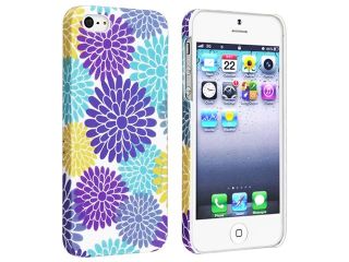 Insten Snap on Rubber Coated Case Cover Compatible with Apple iPhone 5, Flower Rear Style 53