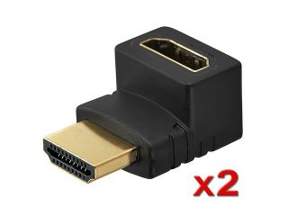 eForCity 2 pcs HDMI Right Angle Adapter Male to Female 270 Degree