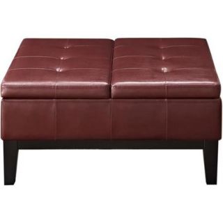 WYNDENHALL Lancaster Square Coffee Table Ottoman and Split lift Lid Radicchio Red
