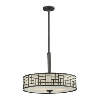 Z Lite Elea 20.5 in W Bronze Pendant Light with Frosted Shade