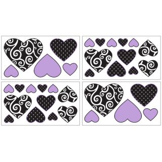 Sweet JoJo Designs Purple and Black Kaylee Wall Decal Stickers
