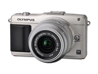 OLYMPUS E PM2 Silver Micro Four Thirds Interchangeable Lens System Camera   Body