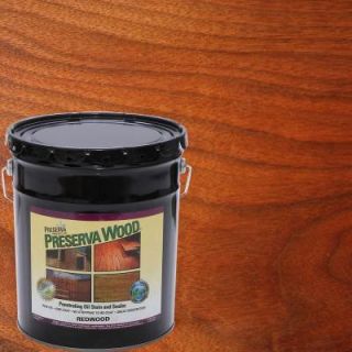 Preserva Wood 5 gal. Oil Based Redwood Penetrating Stain and Sealer 40502