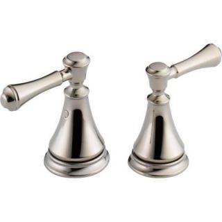 Delta Pair of Cassidy Metal Lever Handles for Bathroom Faucet in Polished Nickel H297PN