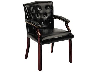 HON 6540 Series Guest Arm Chair, Black Vinyl Upholstery