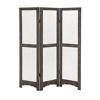 Woodland Imports 71 x 54 Classy Wood Metal 3 Panel Room Divider