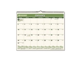 AT A GLANCE PMG77 28 Recycled Wall Calendar,  Green, 15" x 12"