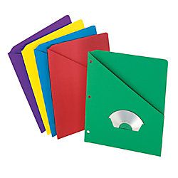 Pendaflex Essentials Slash Pocket Project Folders 11 x 8 12  Assorted Colors Pack Of 25