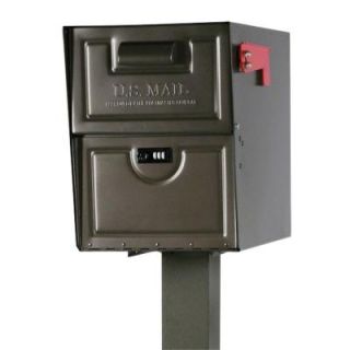 Gibraltar Mailboxes Armory Venetian Bronze Locking Steel Post Mount Mailbox AM20KV01