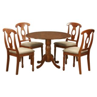 Saddle Brown Small Table Plus 4 Chairs 5 piece Dining Set