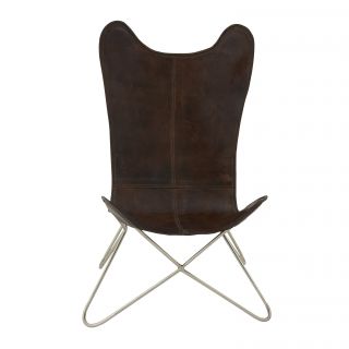 34 inch Brown Metal Leather Chair   Shopping   Great Deals
