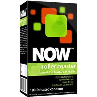 Now Roller Coaster Dotted & Ribbed Lubricated Condoms, 10 count