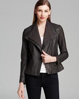 Elie Tahari Jacket   Jeanette Drape Front Leather