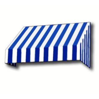AWNTECH 16 ft. New Yorker Window Awning (44 in. H x 24 in. D) in Bright Blue/White Stripe CN32 16BBW