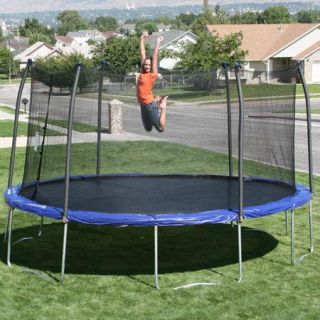 Skywalker Trampolines 16&apos; Oval trampoline and Enclosure   Blue