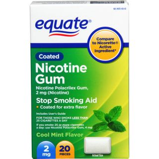 Equate Stop Smoking Aid Mint Gum 2mg, 20 Pieces