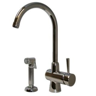 Whitehaus Collection Single Handle Side Sprayer Kitchen Faucet in Polished Chrome WH16666 POCH