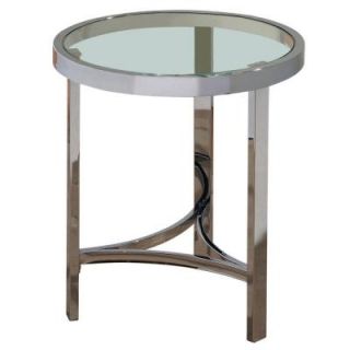 Worldwide Homefurnishings Chrome and Clear Glass Accent Table 501 746