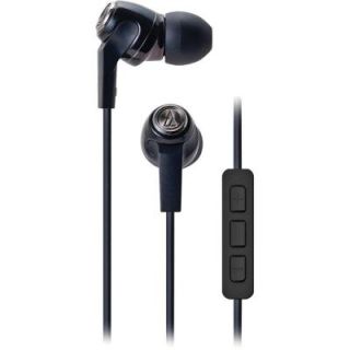 Audio Technica In Ear Headphone with Mic and Volume Control for iPhone ATH CK323IBK
